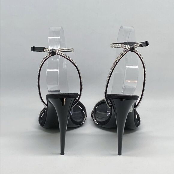 Saint Laurent Ava Sandals in Crepe Satin with Rhinestones size 40.5 - Picture 8 of 13